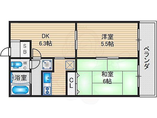 京都府京都市下京区福本町(賃貸マンション2DK・3階・43.00㎡)の写真 その2