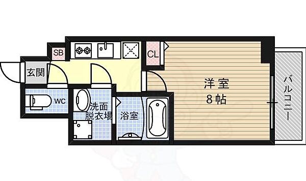 京都府京都市右京区西院南高田町(賃貸マンション1K・7階・25.44㎡)の写真 その2