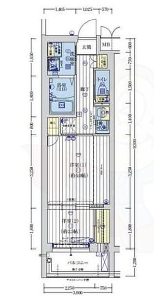 アクアプレイス京都聚楽第 ｜京都府京都市上京区新桝屋町(賃貸マンション2K・4階・27.90㎡)の写真 その2