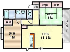 京都府京都市西京区樫原久保町（賃貸アパート2LDK・2階・61.60㎡） その2