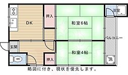 第一北原ハイツ 2階/-