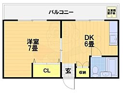 うずまさハイツ 1DKの間取図画像