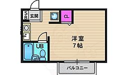 セジュール東桂 1Kの間取図画像