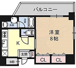 シェリオン 1Kの間取図画像