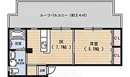 マルティ円町 4階1Kの間取り