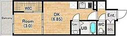 シエーナグランデ四条烏丸 1DKの間取図画像