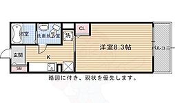 グラン アルカンシェル 1階1Kの間取り