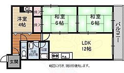 ルネ河原町 3LDKの間取図画像