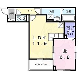 レジデンス　藤ケ森 2階1LDKの間取り