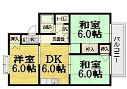 オレンジハイツA 3DKの間取図画像
