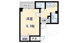 エクセレント二条 1Kの間取図画像