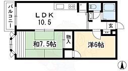 Lアポルテ 2LDKの間取図画像