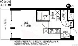 アーバネックス北大路 ワンルームの間取図画像