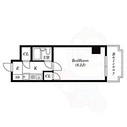 ライオンズマンション京都西陣 1Kの間取図画像