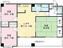 GARNETRESIDENCEkamikatsura 3LDKの間取図画像