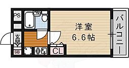 デトム・ワン御所南 1Kの間取図画像