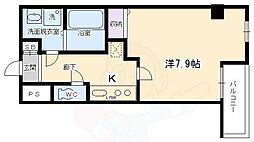 e.ze.御所南 1Kの間取図画像