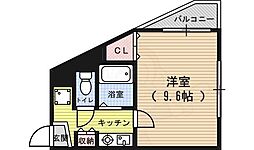 ディアリオ大宮 1Kの間取図画像