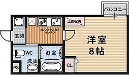 アークリード五条堀川 1Kの間取図画像