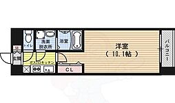 インベスト京都堀川 1Kの間取図画像