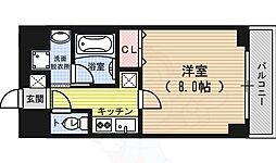 アスヴェル京都堀川高辻 1Kの間取図画像