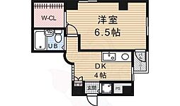 デトム・ワン二條城東 1DKの間取図画像