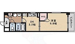 エステムプラザ京都烏丸五条 1DKの間取図画像