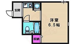 スタジオーネ桂 1Kの間取図画像