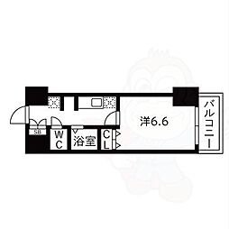 ライジングコート京都西院フロンティア2 1Kの間取図画像
