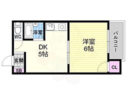 サンシャインシルク嵯峨 1DKの間取図画像