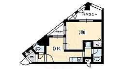 エスリード京都駅前 1DKの間取図画像