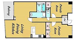 パインフィールド五条 3LDKの間取図画像