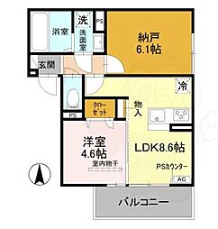 グランナッシム西京極 2LDKの間取図画像