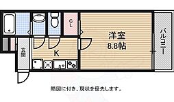 フラッティ堀川北山 1Kの間取図画像