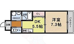 STD五条 1DKの間取図画像