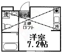 NEST冷泉町 ワンルームの間取図画像