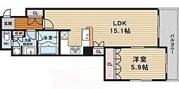 リーガル京都烏丸御池 1LDKの間取図画像