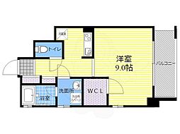 ハーモニアス西大路 1Kの間取図画像