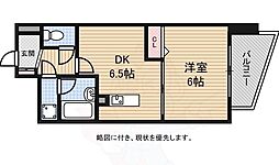 エスリード京都河原町 1DKの間取図画像