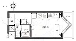 デトム・ワン西陣聚楽 1Kの間取図画像
