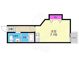 ブリエ西大路 1Kの間取図画像