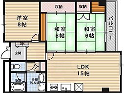 グランドパレスもと庄屋 3LDKの間取図画像