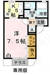 プレミール・ルナ ワンルームの間取図画像