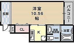ミュールブラン 1Kの間取図画像