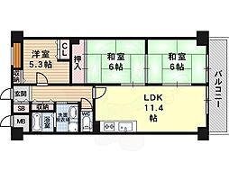 上桂エクセルハイツ 3LDKの間取図画像