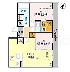 GRAMM桂稲荷山 2LDKの間取図画像