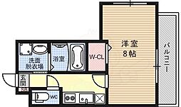 CREDOR京都洛南 1Kの間取図画像