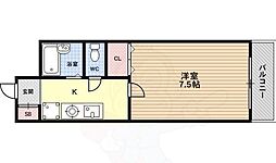 ベルコート'96 1Kの間取図画像