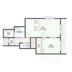 RENOSTAY京都嵯峨 デザイナーズAP 1LDKの間取図画像