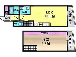 エストレーラ 1LDKの間取図画像